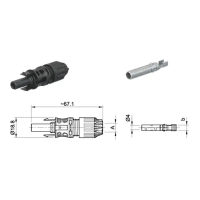 Conector MC4-EVO2 PV-KBT4-EVO 2A/6I – Conector Mama pentru Cablu Solar 4-6mm