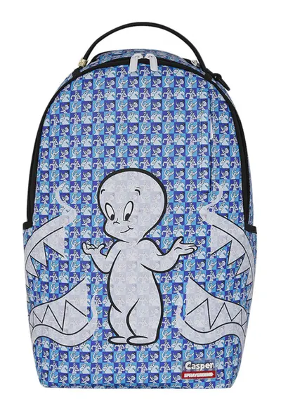 Rucsac Casper - piele ecologica - albastru - 27x45x15cm - compartiment laptop - buzunare multiple