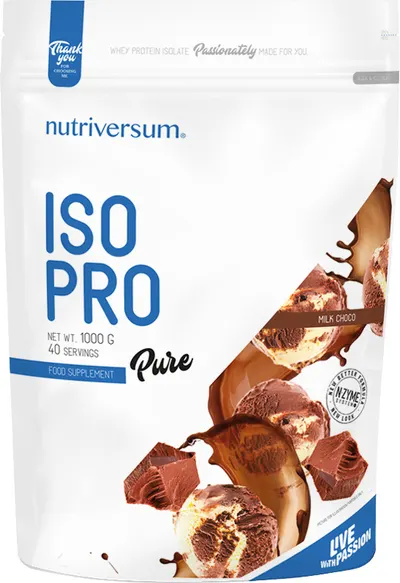 Pure Iso Pro, ciocolată cu lapte, 1000 g, Nutriversum
