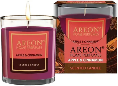 Lumânare parfumată Areon Classic - Apple & Cinnamon, 120 g
