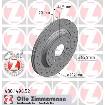 Disc frana ZIMMERMANN 430.1496.52