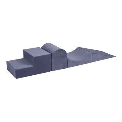 Teren de joacă din spumă albastru prăfuit 4 buc. din catifea înălțime 30 cm 45x193 cm Montessori – Meowbaby