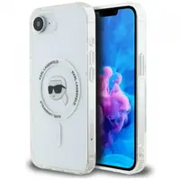 Husa MagSafe pentru Apple iPhone 17e / 16e, Karl Lagerfeld, IML Karl's Head, Alba