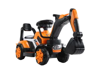 Mini excavator pentru copii 1-3 ani, Kinderauto BJXZ216 cu incarcator manual, standard, culoare portocalie