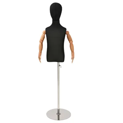 vidaXL Manechin Ajustabil 120-150 cm cu Bază Unisex PP Negru