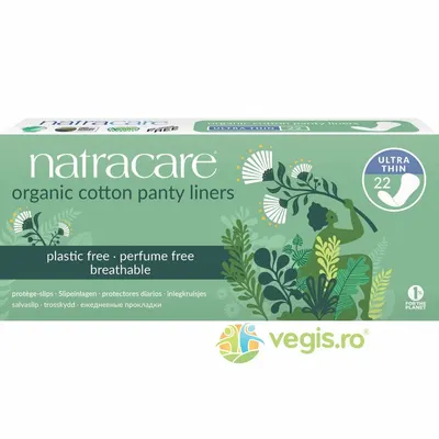 Absorbante Zilnice din Bumbac Organic Ultra Subtiri (Ultra Thin) 22buc