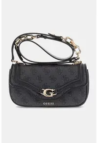 Geanta crossbody de piele ecologica cu monograma - Gri inchis