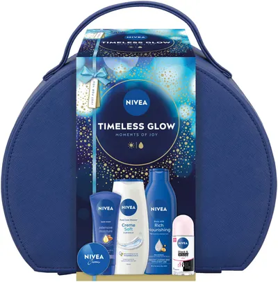 Nivea Set cadou Timeless Glow, cu gentuță, 5 piese
