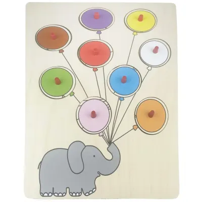 Puzzle educativ din lemn, Culori, 9 piese