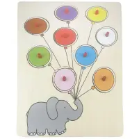 Puzzle educativ din lemn, Culori, 9 piese