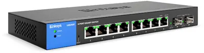 Comutator Linksys - LGS310C, 8 porturi, 2 porturi SFP, negru