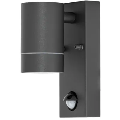 Corp ilum. spot pt.perete ext., detect. misc., antracit 100-240VAC,50Hz,1xGU10,ma.35W,10s-4min,max 8m,3-2000lx,IP44
