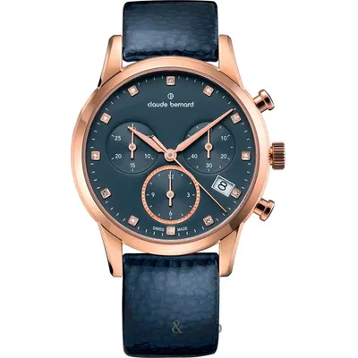 Ceas Claude Bernard Claude Bernard 10231-37R-BUIPR1 Ladies Watch Classic Chronograph 35mm 5ATM