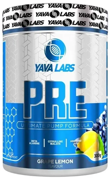 PRE-Workout Ultimate Pump Formula, lămâie și struguri, 300 g, Yava Labs
