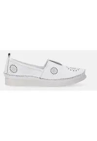Pantofi slip-on din piele cu model floral