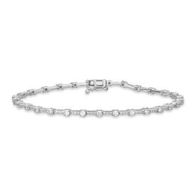 Bratara tennis din aur alb cu diamante de 1.48ct