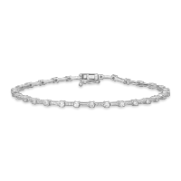 Bratara tennis din aur alb cu diamante de 1.48ct
