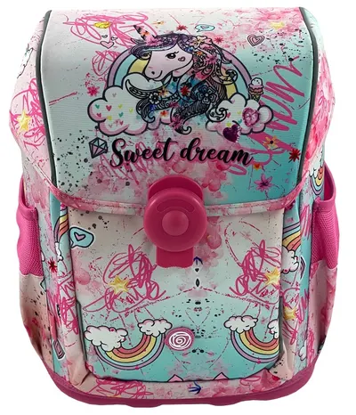 Ghiozdan școlar ergonomic Kaos - Sweet Dream, cu capac