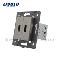 Modul Priza dubla USB Gri