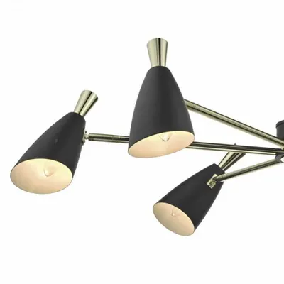 Lampa suspendata Diego 6 Light Pendant Black & Gold