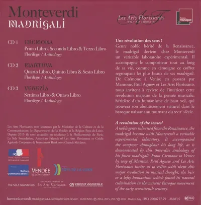 Monteverdi: Madrigali: Mantova, Cremona, Venezia