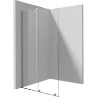 Paravan dus sticla securizata walk-in cu usa glisanta, 120x195 cm, otel slefuit, Deante Prizma