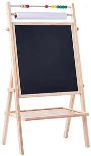 Tablă magnetică cu două fețe Woody - Cu un abac și o rolă de hârtie