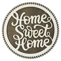 Suport oale traforaj din lemn Home Sweet Home 20 cm