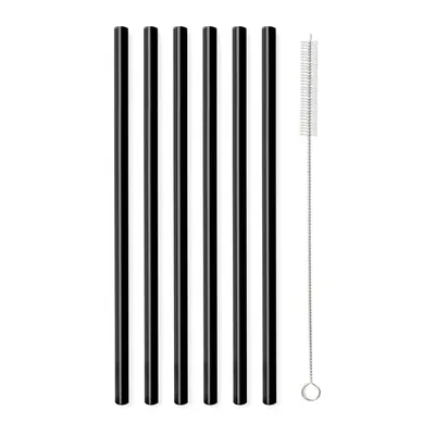 Set 6 paie din sticlă Vialli Design, lungime 20 cm, negru