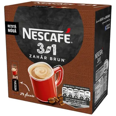 Cafea solubila Nescafe 3in1 Zahar Brun 16.5g Engros