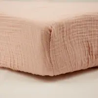 Cearșaf din muselină cu elastic Little Band – 60x120 cm, 2 bucăți, alb/roz