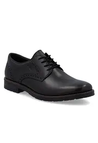 Pantofi joși clasici din piele neagră pentru bărbați Rieker 14642-00