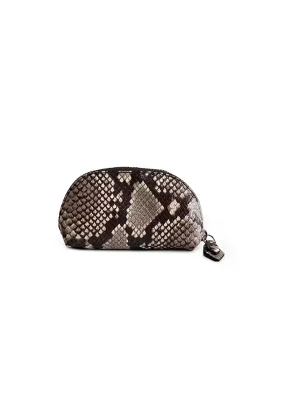 Portfard piele - Sun - sarpe grej - 12 x 5 x 8 cm