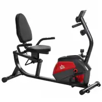 HOMCOM Bicicletă staționară reclinată cu 8 niveluri de rezistență, volant, șa reglabilă, ecran LCD și suport | Aosom Romania
