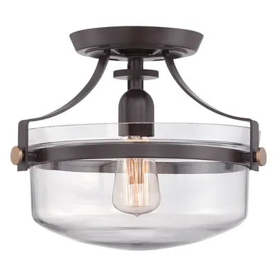 Plafoniera Penn Station 1 Light Semi Flush – Western Bronze