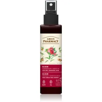 Green Pharmacy Argan Oil & Pomegranate Elixir elixir leave-in pentru parul deteriorat si fragil