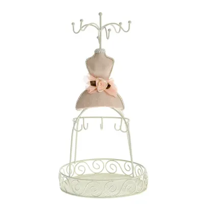 Suport bijuterii bust cu tava si agatatori 30 cm