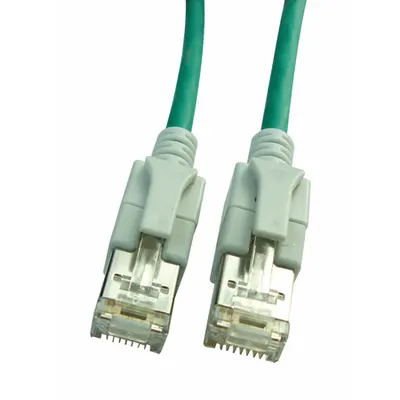 Patchcablu Cat6a cu LED ecranat RJ45 verde 10GB 2m