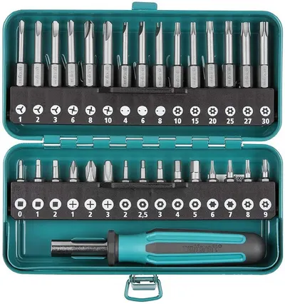 Set capete pentru șurubelniță cu suport magnetic Wolfcraft - 1/4'', 31 piese