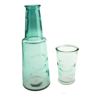 Carafă din sticlă cu pahar Dakls, 800 ml, verde