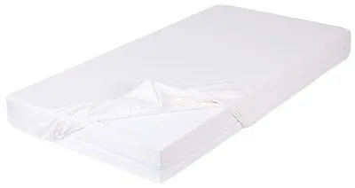 Cearșaf impermeabil pentru bebeluși Baby Matex - Bamboo, 140 x 70 cm, alb