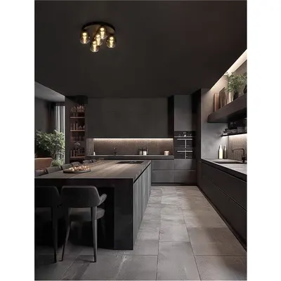 Plafoniera KITA Triac Dimabil Nisipiu Negru Otel & Smoke Sticla LED 28 Wat 220-240 Volt 2222Lm 3000K IP20