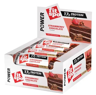 Power Baton proteic, căpșuni și ciocolată, 12 x 55 g, FitSpo
