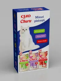Ciao Churu Mixuri Pisicesti cu Pui si Scoici, Pui si Crab, Ton si Crab 6 Buc