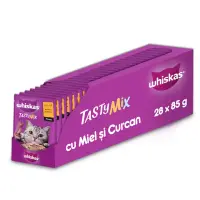 Set 28 buc x 85 gr Hrana umeda pentru pisici Whiskas Tasty Mix cu miel curcan