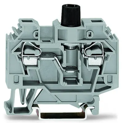 2-conductor fuse terminal block; without blown fuse indication; for DIN-rail 35 x 15 and 35 x 7.5; 6 mm²; CAGE CLAMP®; 6,00 mm²; gray