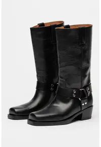 Cizme biker de piele Roxy - Negru