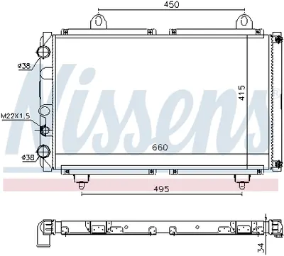 Radiator racire motor potrivit CITROEN C25; FIAT DUCATO, TALENTO; PEUGEOT J5 1.9D 2.5D