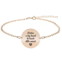 Graduatio - Bratara personalizata profesoara/invatatoare din argint 925 placat cu aur roz