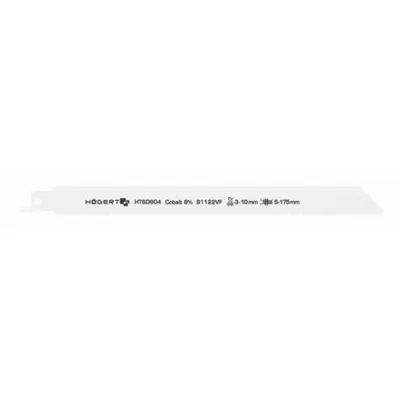 Panza de ferastrau alternativ de 230 mm, 10-14 TPI (design cu dinti progresivi), pentru taierea lemnului, a materialelor asemanatoare lemnului, a otelului, a metalelor neferoase si a aluminiului.